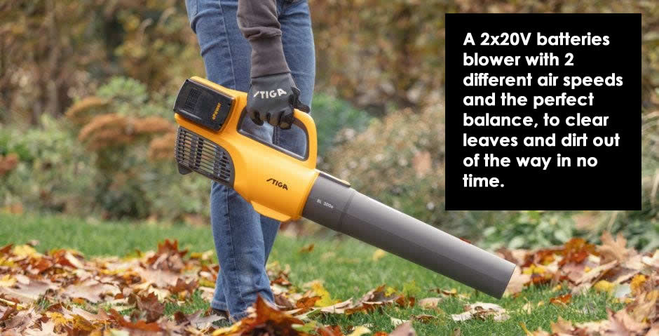 BL300e Cordless Blower Kit (Inc 2 x Batteries & Charger) by STIGA BL300e Cordless Blower Kit (Inc 2 x Batteries & Charger) by STIGA