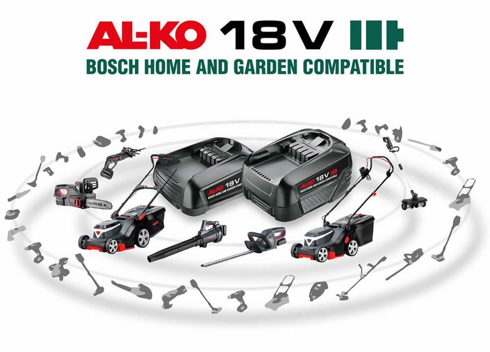 AL-KO Premium 382 Li R 18V  Cordless Push Rear Roller Lawn Mower (Inc 2 Batteries & Charger)