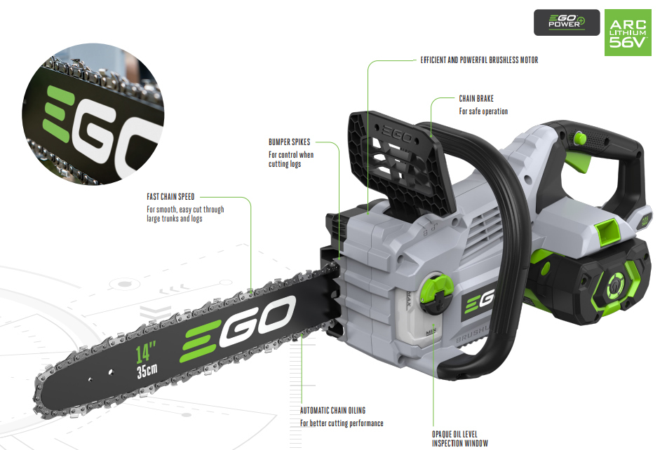 CS1411E 56V 35cm Cordless Chainsaw Kit by Ego Power+